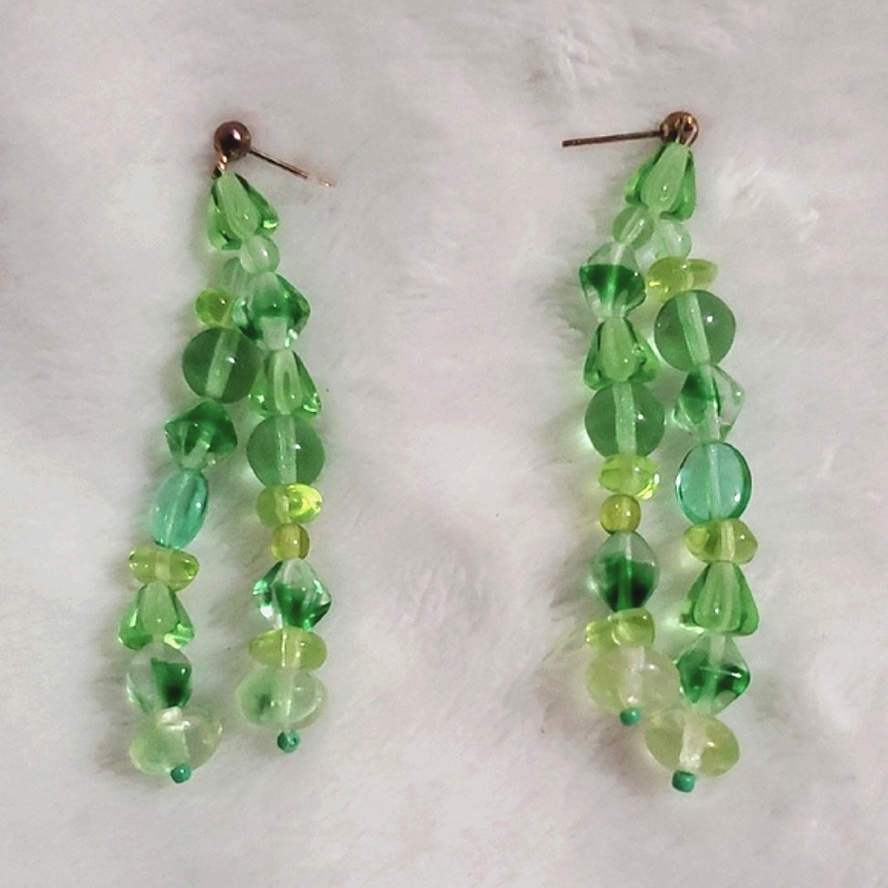 Artisan Made Green Beaded Earrings
